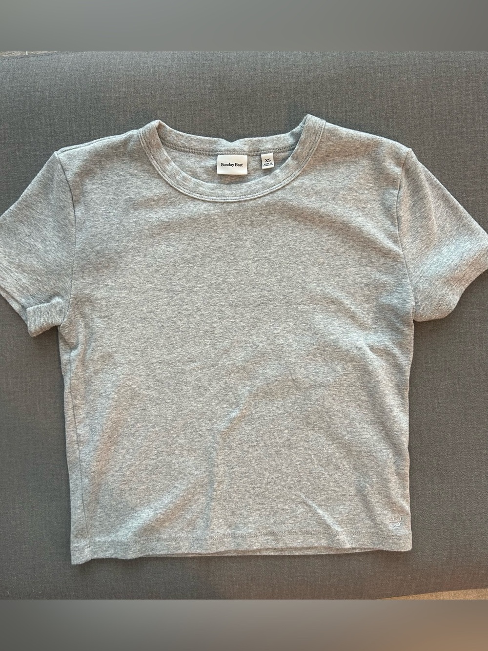 Sunday Best Heathered Grey Ribbed T-Shirt
